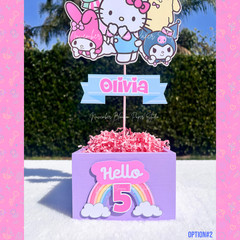 Hello Kitty centerpieces, HK and friends, Hello kitty birthday party supplies