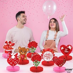 KatchOn, Valentines Day Centerpiece for Table – Pack of 9 | Red, Red and Pink