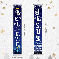 Christmas Front Porch Banners Winter Religious Nativity Scene Sign Holiday Hangi