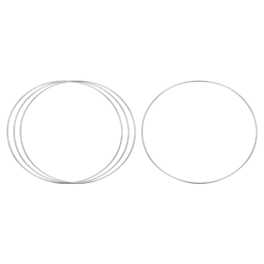 4 Pcs Metal Hoops for Crafts, 9.8 Inch Dream Catcher Rings, Silver