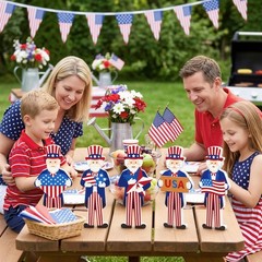 Uncle Sam Wooden Decoration – 5Pcs High Quality Wood Standing Patriotic Table…