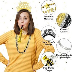 Years Party Supplies 36 PCS, Happy Year Decorations Kit – NYE Photo Booth7916
