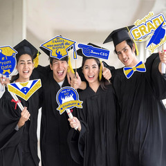 2026 Graduation Photo Booth Props, Blue Gold Graduation Photo Booth Prop, Funny