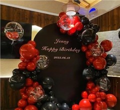 Black Gold Red Balloons Garland Arch Kit, 141Pcs Latex 141-black-gold-red