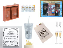 NEW Bridal Wedding Engagement Bundle Lot of 70 Pc w/ drinkware bags decor banner
