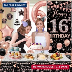 16th Birthday Decorations for Girls, Sweet 16 Party Decorations, Happy 16th Birt