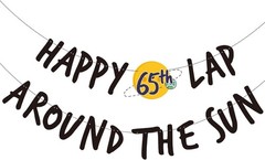 65th birthday “Happy 65th lap around the sun birthday” banner