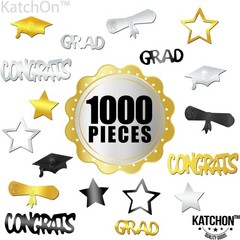 Graduation Decorations 2026 – Pack of 1000, Black and Gold Congrats Grad Grad…