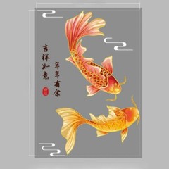 A Set Koi Carp Fish Pattern Sticker Shop Glass Door Decors Decal Window DIY New