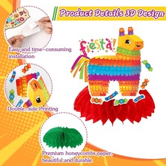 8PCS Cinco De Mayo Party Decorations, Mexican Fiesta Table Decorations Honeycomb