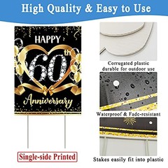 60Th Anniversary Yard Sign Decoration Happy 60Th Anniversary Wedding Outdoor