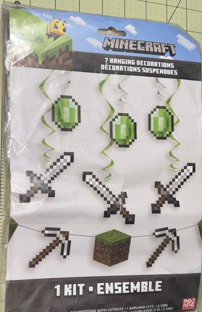 MOJANG STUDIOS MINECRAFT PARTY GARLAND & HANGING DECORATIONS NIDP