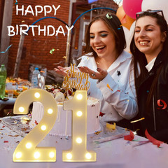 Led Light up Numbers, 21Th Birthday Decorations, Marquee Numbers Lights, Battery