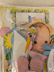 Beistle Baby Shower Decorama 11pc Set Vintage 70s Honeycomb Tissue Paper Retro