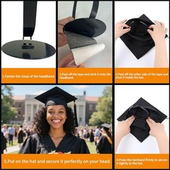 Graduation Cap Headband Secure Holder Hairband for Students Decor