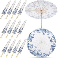 12 Pack Umbrellas Bulk for Wedding, 23.6″ Chinese Japanese Parasol Vintage De…
