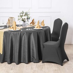 Ascoza 2pack 120 Inch Black Round Tablecloth in Polyester Fabric for Wedding/…