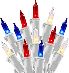 Waterproof Patriotic String Lights – 100 Incandescent Bulbs for Parties