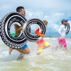 4 Pack Inflatable Tire Pool Float for Adults Inflatable 36″ Giant Tire Tubes …