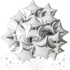 30Pcs 18 Inch Large Black Gold Star Shape Foil Balloons Big Stars Helium Mylar B