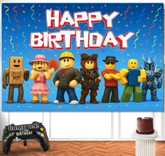Video Game Birthday Decorations Happy Birthday Banner for Boys 6X4Ft Pixel Ba…