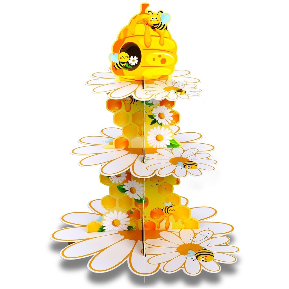 Zopeal Bee Party Favors 3 Tier Bee Cupcake Stand Bee Themed Birthday Party De…