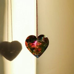 12Pcs 45MM Crystal Heart Suncatcher Rainbow Maker Wedding Party Decr, mix color