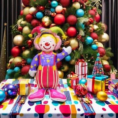 circus decorations 2Pack 4D Standing 47.6 Inch Huge Smiling Circus Clown alum…