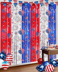 2-Pack Red, White & Blue Foil Fringe Curtains for 4th of July & Patriotic Cel…