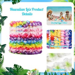 200 PCS Tropical Silk Flower Leis – Hawaiian Necklaces for Luau, Beach Party Fav