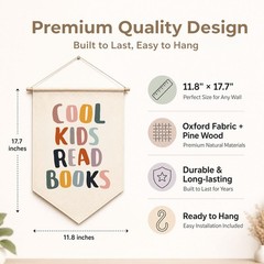 Reading Banner for Classroom Wall Decor, Cool Read Books Sign, Book Nook Wall…