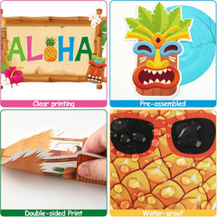 Hawaiian Luau Birthday Party Decorations Hawaiian Happy Birthday Banner with Hon
