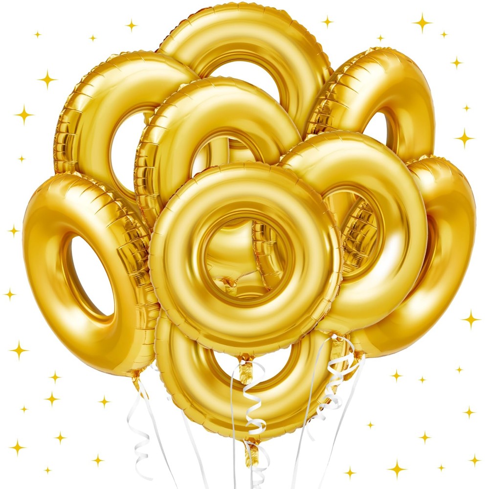 12 Pack 28″ Gold Ring Birthday Party Balloon Cartoon Characters Themed Party …