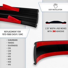 Black Side Body Trim Molding Compatible Half Roll – 160″ Black 2.25″ (73-88)