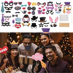 Funny Photo Booth Props Set 76pcs Parties Weddings Graduations Birthdays Cosplay