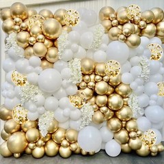 135Pcs Metallic Chrome Balloons Garland Arch Kit Wedding, Birthday, Baby Shower