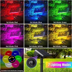 Solar Spot Lights Outdoor Color Changing, [4 pack/28 LED] 7 Modes Auto On/Off…
