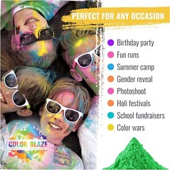 Color Blaze – 25lbs Green Colored Powder – Holi Fun Run Color War Festival Party