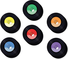 Vinyl Record Cutouts 4.5″ | Disco Party Decorations, 80s 70s 60s Rock and Roll P