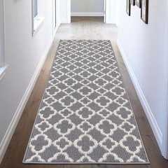U’Artlines Runner Rug for Hallway 2×6feet Non Slip Kitchen 2′ x 6′, Grey