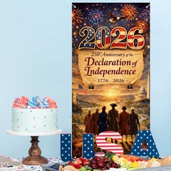 250th Anniversary American Flag Door Cover – 1776-2026 Vintage Decor