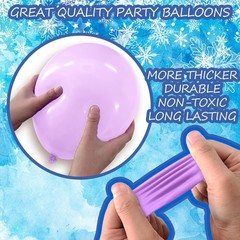 Snow Balloon Garland Arch Kit, Snowflake Pearl Blue Purple Metallic Purple Bl…