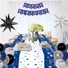 Black and Blue Birthday Decorations for Men Boys Women Girls, 75 PCS Blue and Si