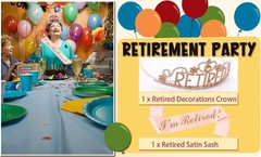 Retirement Party Decorations Retired Tiara/Crown, Retired Sash for Women Reti…