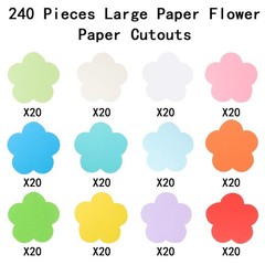 Assorted Color Large Paper Flower Cutouts DIY Crafts Classroom Decor 240 PCS