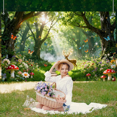 Spring Enchanted Forest Backdrop Fairy Enchanted Forest Party Decorations Banner