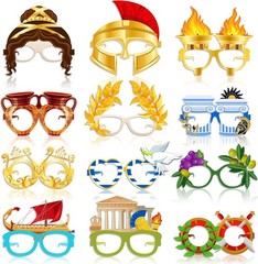 Greek Mythology Decor Paper Glasses Frames Greece Party Favors 36 Pcs
