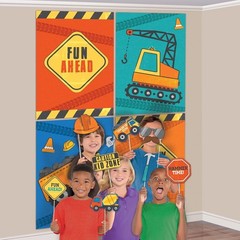 Construction Zone Tractor Birthday Party Decoration Scene Setters w/Photo Props