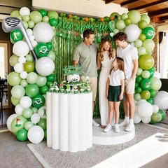 123Pcs Golf Party Decorations Set – Foil Balloons, Banner, Cake Toppers & Tablec