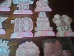 12 Piece 10th birthday Tabletop Decor Girl Pink Free Standing